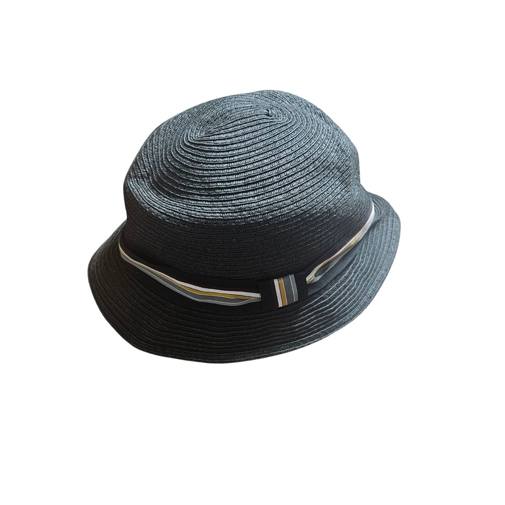 Vintage Scala Classico Mens Handmade Straw Fedora Hat Striped Ribbon Band 2XL
